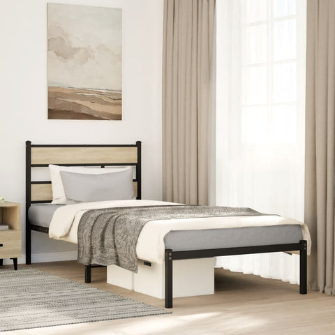 Metal Bed Frame without Mattress Sonoma Oak 80x200 cm 4017093