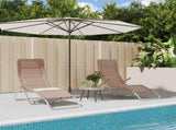 Folding Sun Loungers 2 pcs Taupe Textilene&Powder-coated Steel 360174