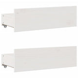 Bed Frame without Mattress with Drawers White 75x190 cm Small Single Solid Wood Pine 3308829