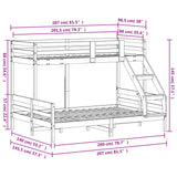 ZNTS Bunk Bed without Mattress 90x200/140x200 cm Solid Wood 3207189