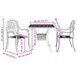 3 Piece Bistro Set Black Cast Aluminium 3216338