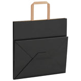 Paper Bags 250 pcs with Handles Black 26x17x25 cm 4101871