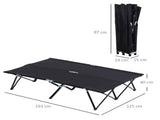 Double Camping Cot Bed, with Bag - Black T3398P348650