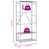 Clothes Rack with Shelves 80x40x175 cm Bamboo 4008922