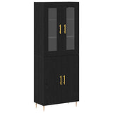 Highboard 2 pcs Black Oak Engineered Wood 3334348