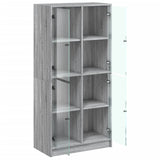 Highboard with Doors Grey Sonoma 68x37x142 cm Engineered Wood 3295862