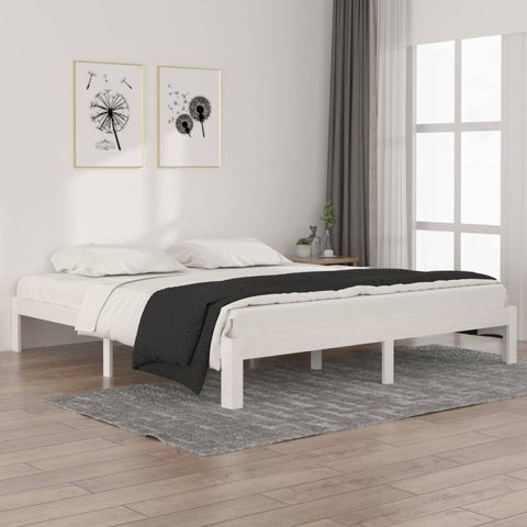 Bed Frame without Mattress White 180x200cm Super King Size 810381