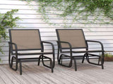 Garden Glider Chairs 2 pcs Brown 61x76x87 cm Textilene&Steel 362713