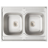 Sink Base Cabinet with Door Porto 2 pcs Brown 80 x 46 x 84.5 cm 3315029