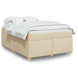 Box Spring Bed with Mattress Cream 140x200 cm Fabric 3285385