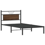 Bed Frame without Mattress Brown Oak 100x200 cm Engineered Wood 4106836