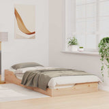 Bed Frame Brown 90 x 210 cm Solid Pine Wood 873403