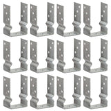 Fence Anchors 12 pcs Silver 9x6x15 cm Galvanised Steel 145334