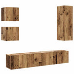 5 Piece TV Cabinet Set Wall-mounted Old Wood Engineered Wood 3328997