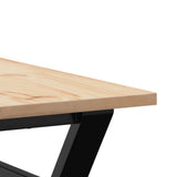 Coffee Table Y-Frame 80x80x45 cm Solid Wood Pine and Steel 3282707