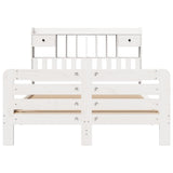 Bookcase Bed without Mattress White 140x200 cm Solid Wood Pine 3309963