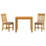Dining Set 3 pcs Grey Solid Oak Wood 3430314