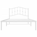 Metal Bed Frame without Mattress with Headboard White 107x203cm 373834