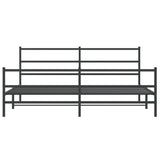 Metal Bed Frame without Mattress with Footboard Black 193x203cm 355389