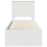Bed Frame with Headboard White 75 x 190 cm Solid Pine Wood 3411073