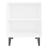 Bed Cabinets with Metal Legs 2 pcs White 40x30x50 cm 805798