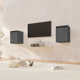 Wall Cabinets 2 pcs Grey 30x30x40 cm Solid Wood Pine 813480