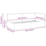 Corner Bed Frame with Headboard Taupe 90 x 190 cm Fabric 42016460