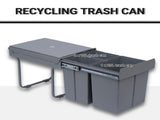 Kitchen Recycle Waste Bin Pull Out Soft Close Dustbin Recycling Cabinet Trash Can Grey T3398P344192