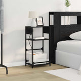 Bedside Cabinet Black Oak 40 x 27 x 76 cm Engineered Wood 859570