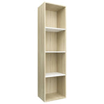 ZNTS Book Cabinet/TV Cabinet White and Sonoma Oak 36x30x114 cm Engineered Wood 800149