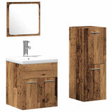 Bathroom Furniture Set 3 pcs Old Wood 41 x 38.5 x 46 cm 3332519