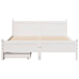 Bed Frame without Mattress White 135x190 cm Double Solid Wood Pine 3309786