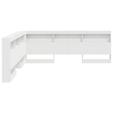 Storage Headboard with Shelf White 200 cm Engineered Wood 3335469