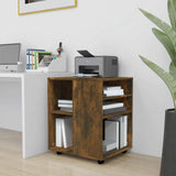 Rolling Cabinet Smoked Oak 60x53x72 cm Engineered Wood 815969