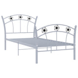 Bed Frame without Mattress Grey Metal 90x200 cm 324746