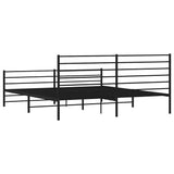 Metal Bed Frame without Mattress with Footboard Black 193x203cm 352343