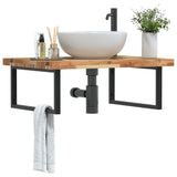 Basin Shelf Wall Mounted Steel and Solid Wood Acacia 3302941