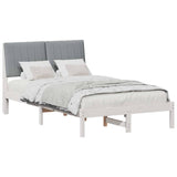 Bed Frame with Headboard White 120 x 190 cm Solid Pine Wood 878908