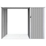 Garden Firewood Shed Grey 245x98x159 cm Galvanised Steel 46294