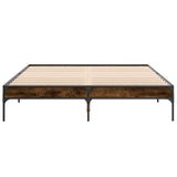 Bed Frame without Mattress Smoked Oak 140x200 cm 845018