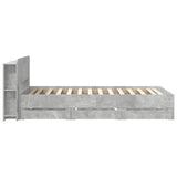 Bed Frame with Storage with Headboard Concrete Grey 75 x 190 cm 3433907
