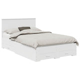 Bed Frame with Headboard White 120 x 190 cm Engineered Wood 3410922