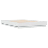 Bed Frame with LED without Mattress White 140x200 cm 3209793