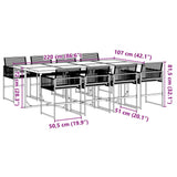 9 Piece Garden Dining Set Black Poly Rattan 3295050