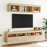 TV Wall Cabinets with LED Lights 2 pcs Sonoma Oak 80x30x40 cm 837202