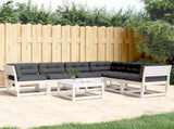6 Piece Garden Sofa Set with Cushions White Solid Wood Pine 3217026