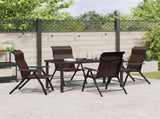 Garden Dining Set 5 pcs Brown Powder-Coated Steel 3379263