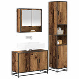 Bathroom Furniture Set with Door 3 pcs Old Wood Engineered Wood 3402348