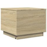 Coffee Table with LED Lights Sonoma Oak 50x50x40 cm 839870
