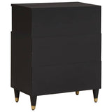 Sideboard with Shelf Black 60 x 33 x 75 cm Solid Mango Wood 4018833